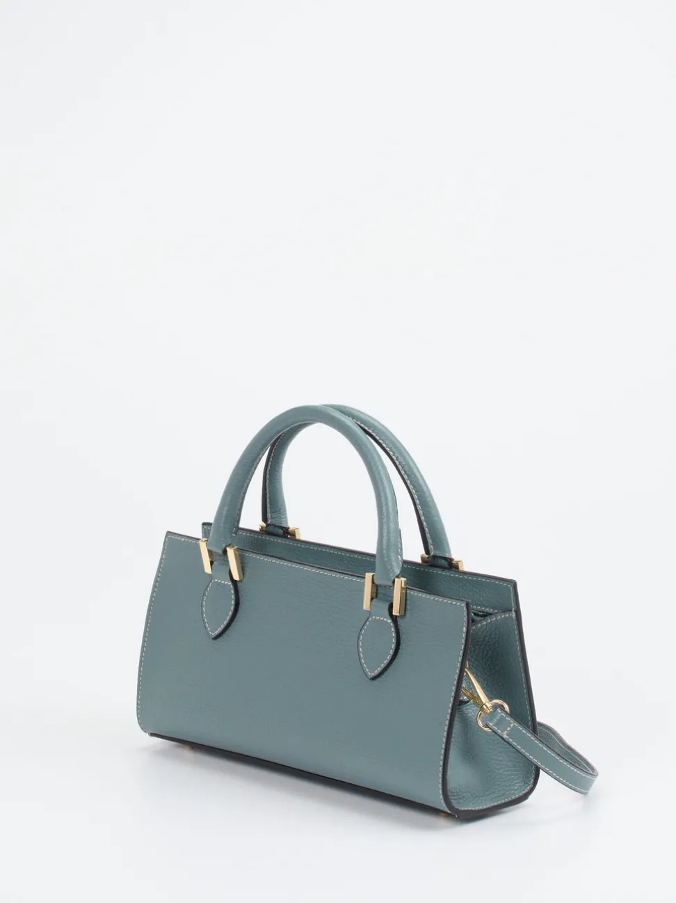 Marlon Firenze – Schultertasche aus Kalbleder Blaugrau