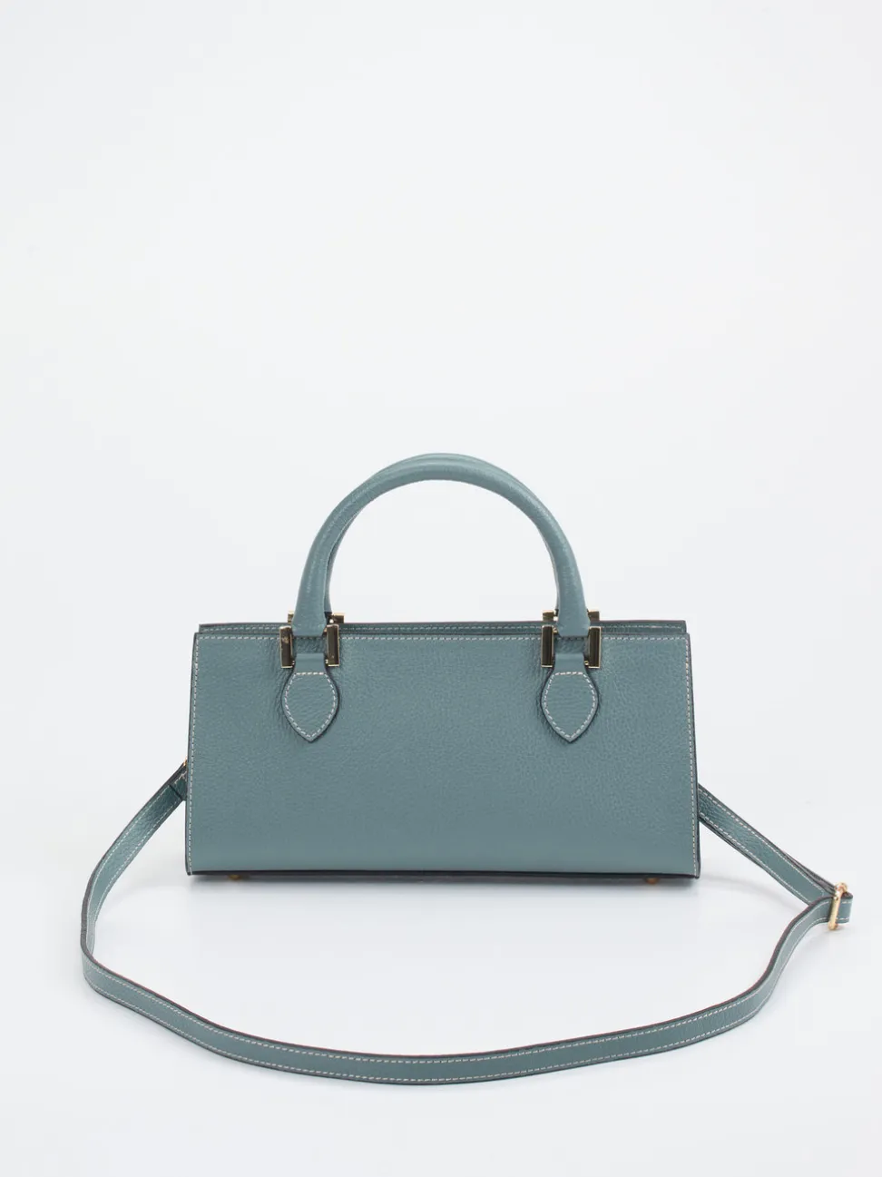 Marlon Firenze – Schultertasche aus Kalbleder Blaugrau