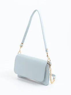 Marlon Firenze – Schultertasche aus Kalbleder Hellblau