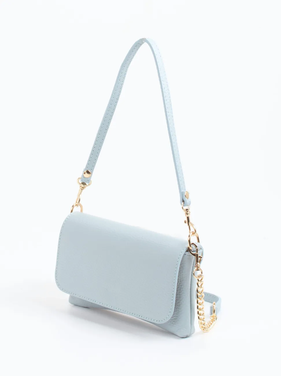 Marlon Firenze – Schultertasche aus Kalbleder Hellblau
