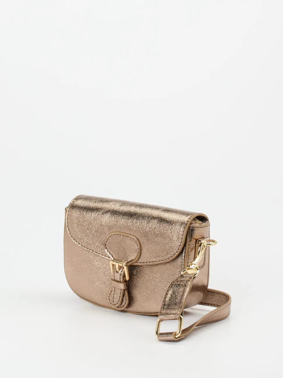 Marlon Firenze – Schultertasche aus Metallicleder bronzegold