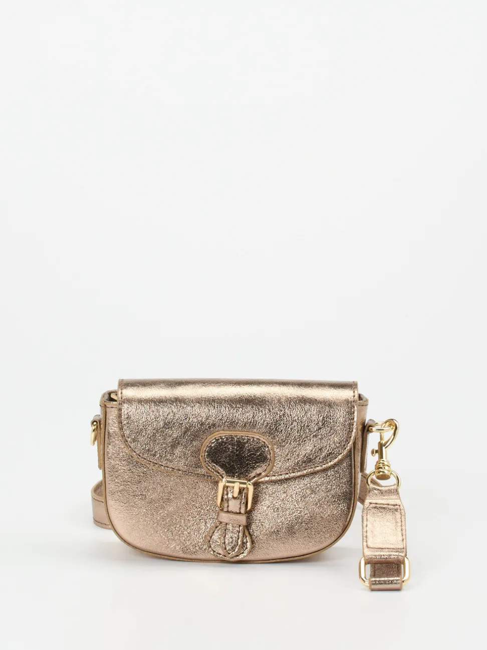 Marlon Firenze – Schultertasche aus Metallicleder bronzegold