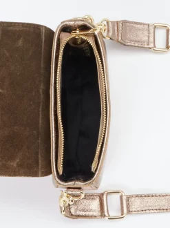 Marlon Firenze – Schultertasche aus Metallicleder bronzegold