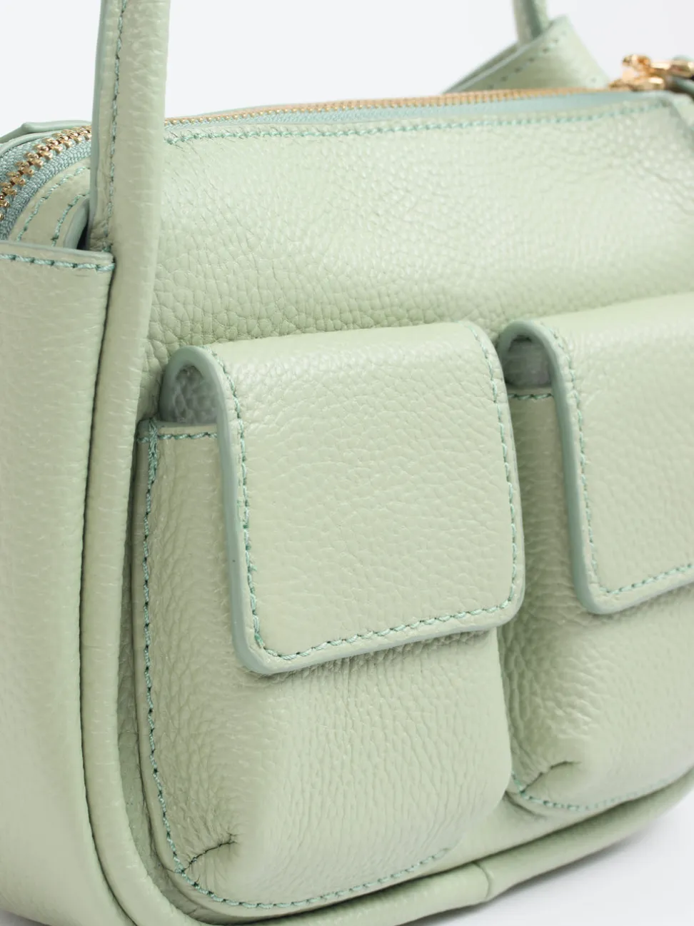Marlon Firenze – Schultertasche aus Kalbleder Salbeigrün