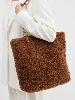 Marlon Firenze – Shopper aus Textil in Teddy-Optik