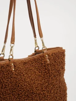 Marlon Firenze – Shopper aus Textil in Teddy-Optik