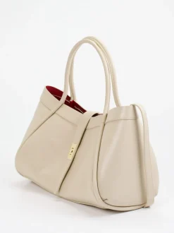 Marlon Firenze – Shopper Bag aus Kalbleder cremebeige