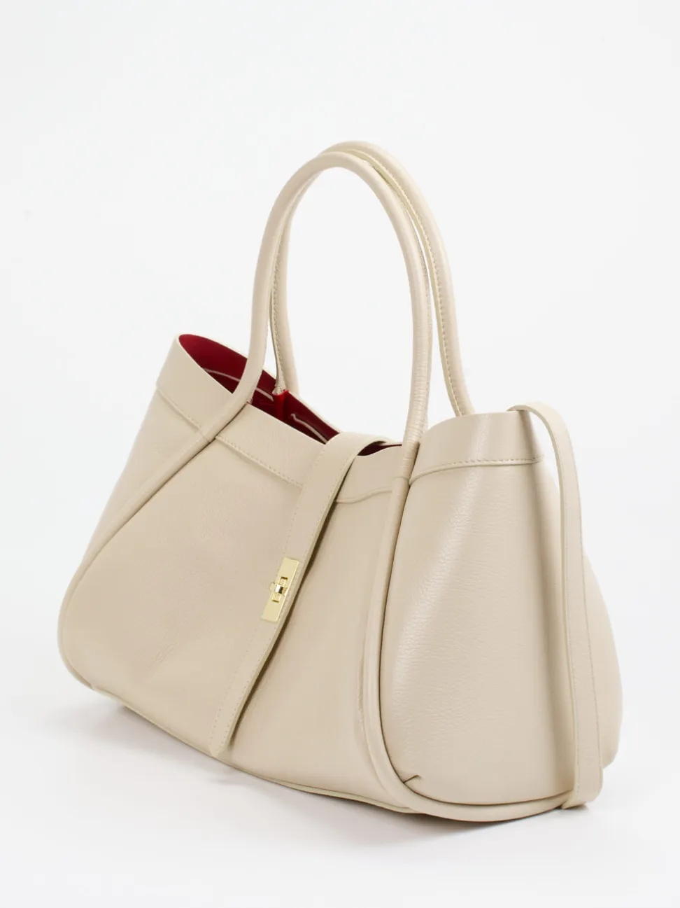 Marlon Firenze – Shopper Bag aus Kalbleder cremebeige