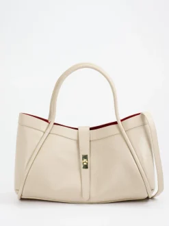 Marlon Firenze – Shopper Bag aus Kalbleder cremebeige