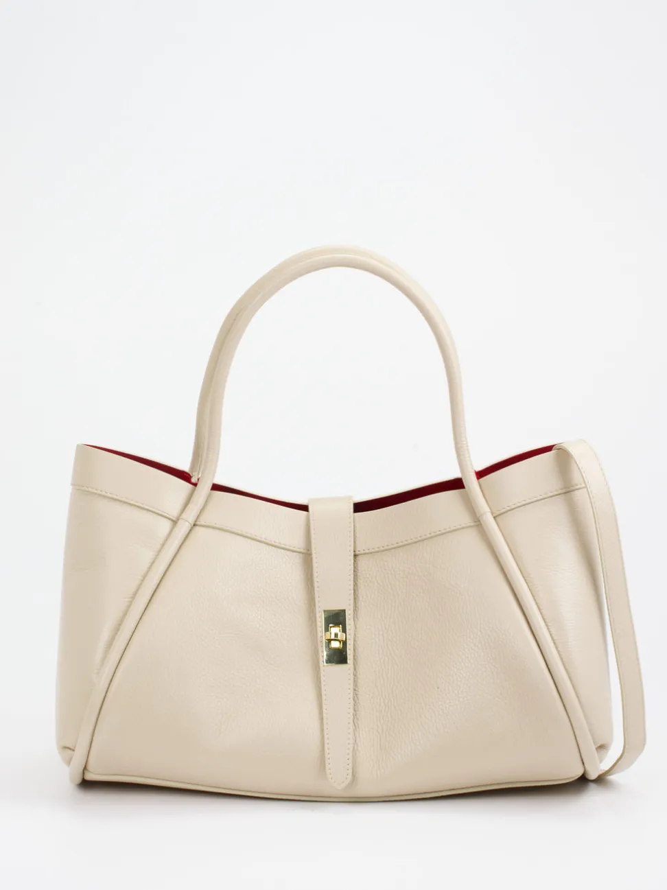 Marlon Firenze – Shopper Bag aus Kalbleder cremebeige