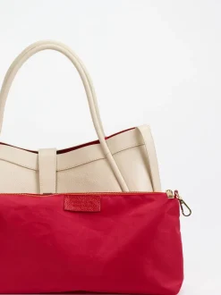 Marlon Firenze – Shopper Bag aus Kalbleder cremebeige