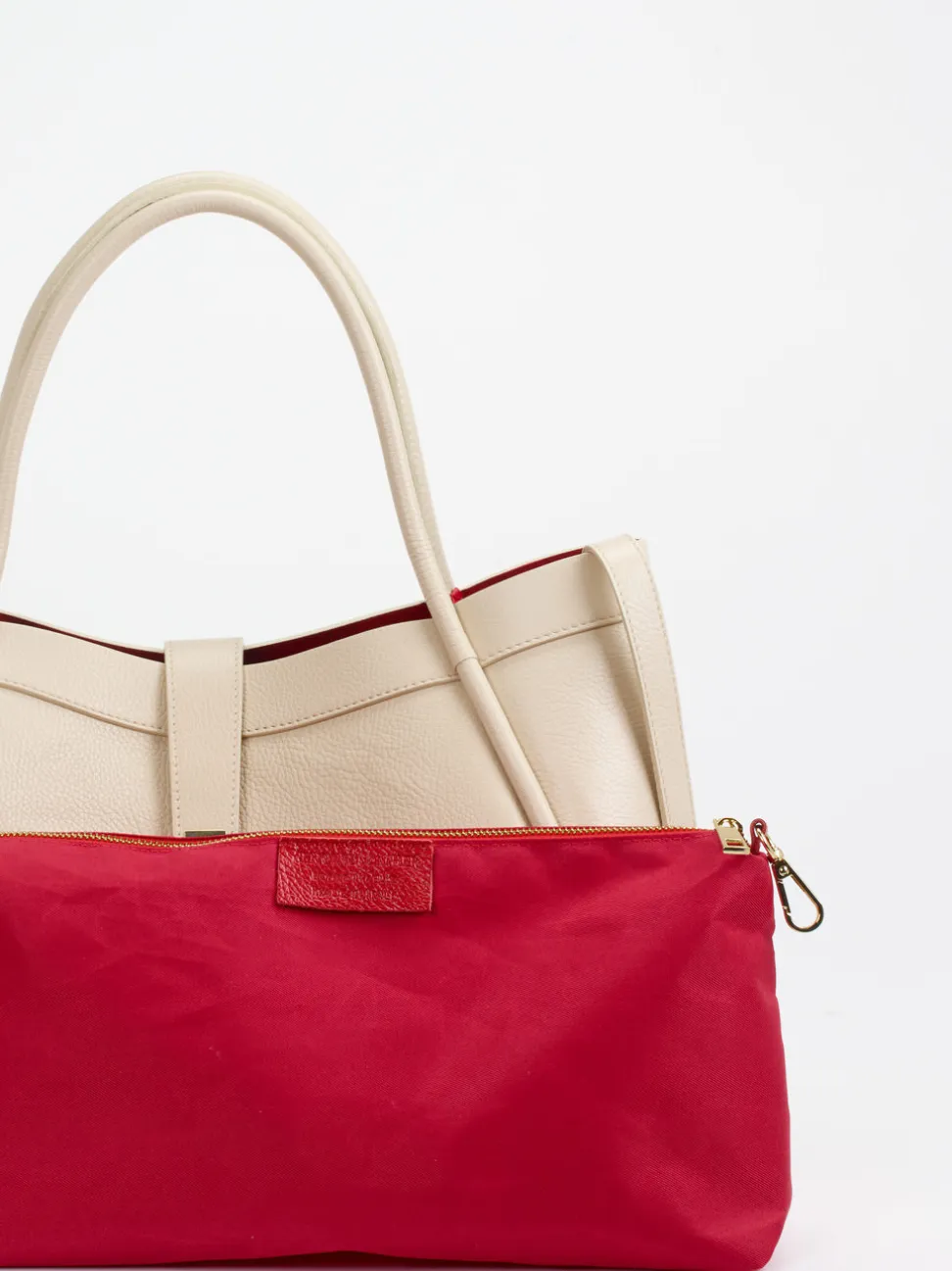 Marlon Firenze – Shopper Bag aus Kalbleder cremebeige