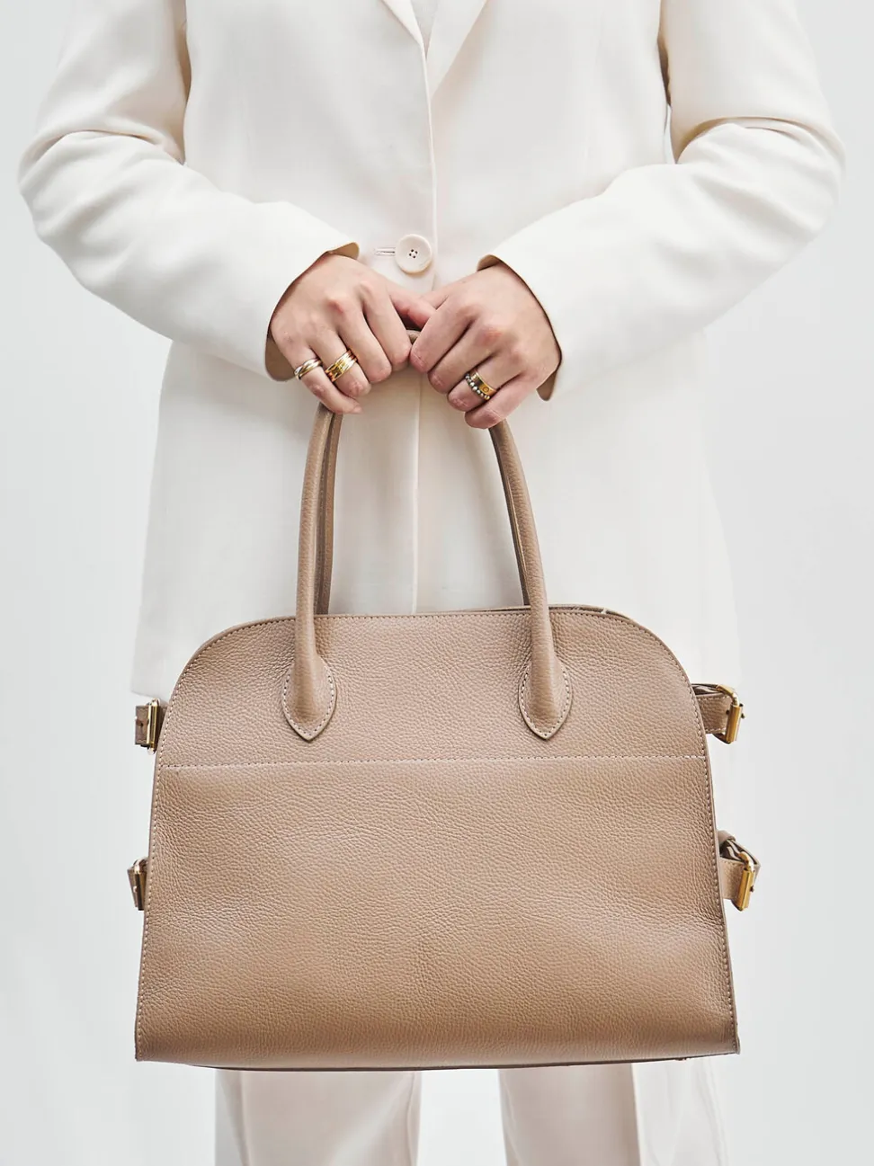 Marlon Firenze – Tote Bag aus Kalbleder in Taupe