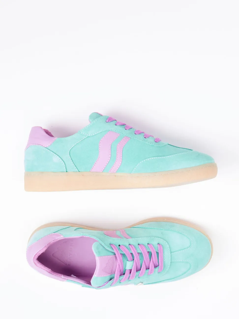 Mayori – Sneaker aus Veloursleder Mintgrün