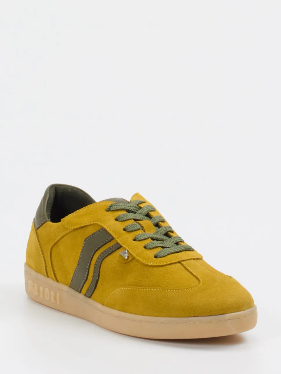 Mayori – Sneaker aus Veloursleder in Senfgelb