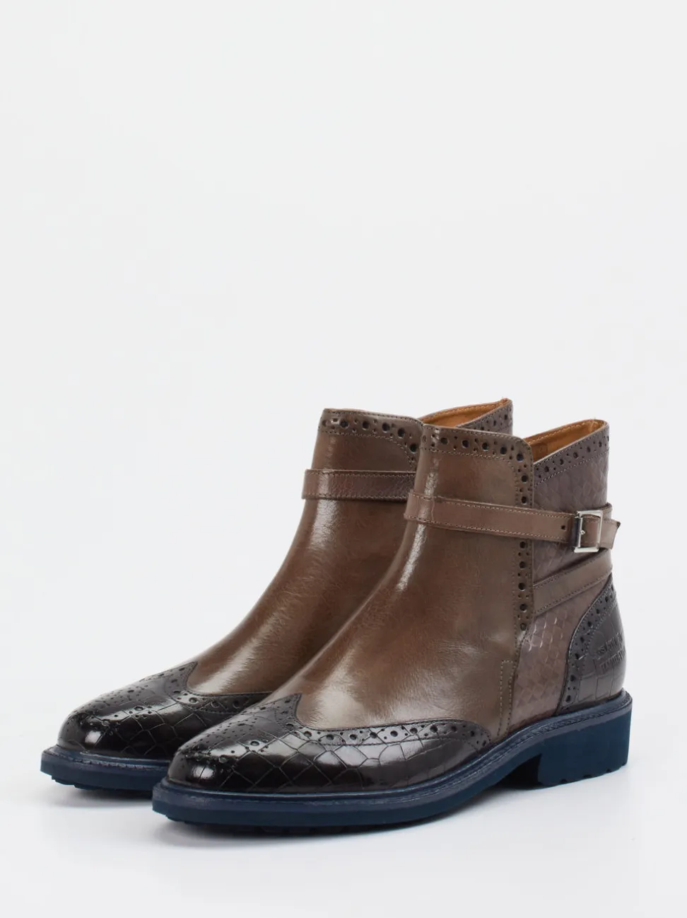 Melvin & Hamilton – Brogue-Stiefelette aus Kalbleder braun
