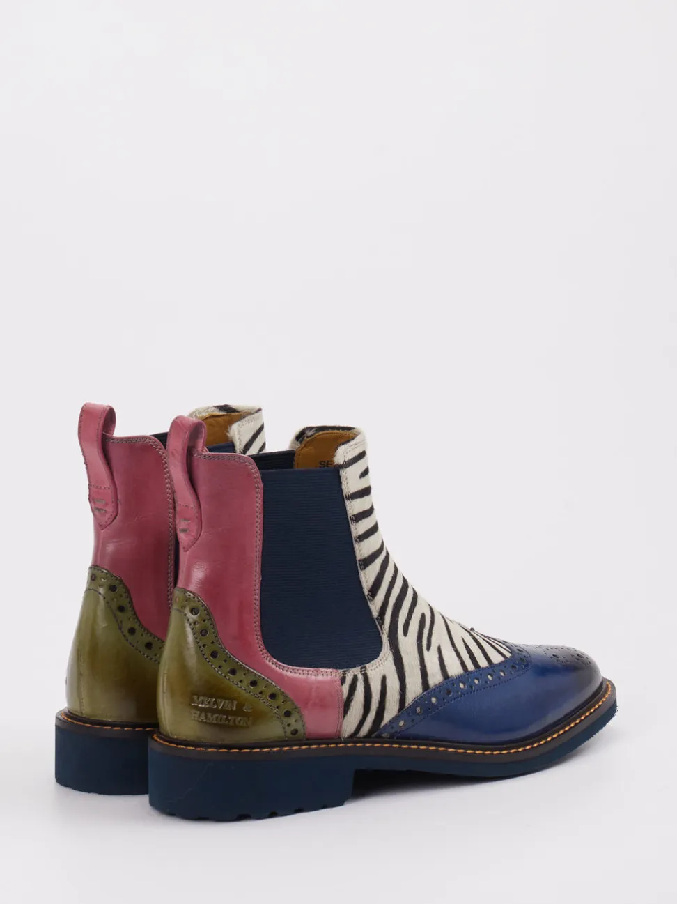 Melvin & Hamilton – Chelsea Boots aus Kalbleder mit Zebrafell