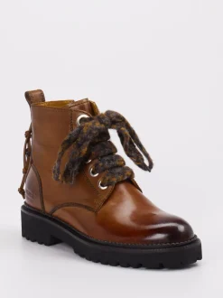 Melvin & Hamilton – Schnürboots aus Kalbleder cognacbraun