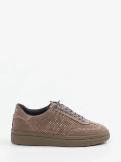 MRP – Low-Top Sneaker aus Veloursleder in Taupe