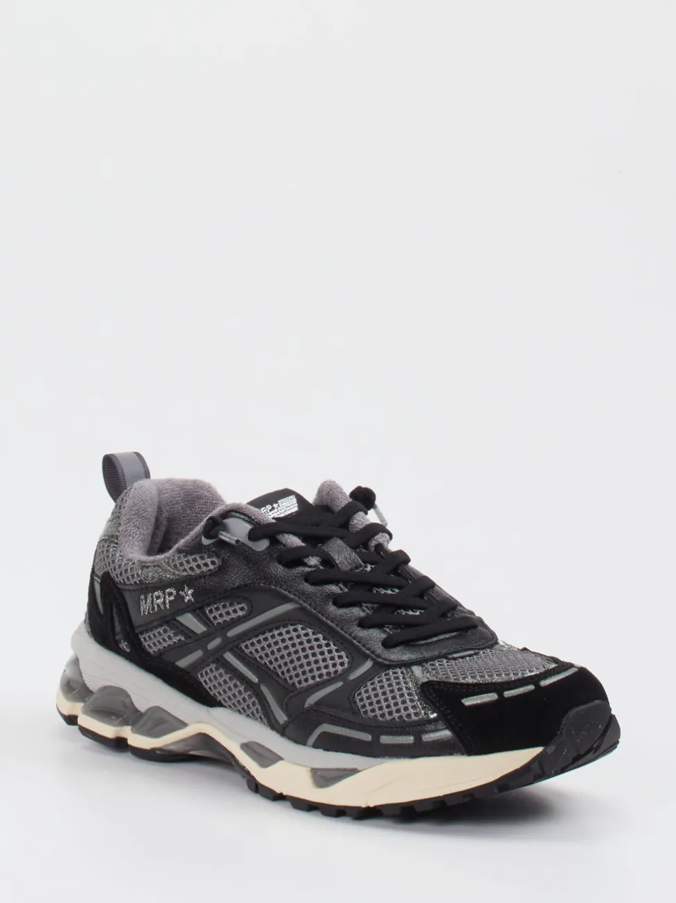 MRP – Retro-Sneaker aus Mesh und Wildleder grau