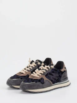 MRP – Retro-Sneaker aus Textil und Veloursleder Dunkelblau