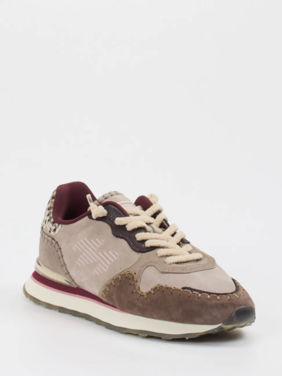 MRP – Retro-Sneaker aus Veloursleder Beigegrau