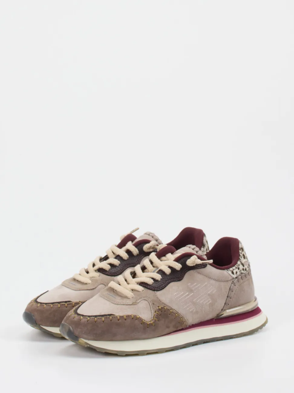 MRP – Retro-Sneaker aus Veloursleder Beigegrau
