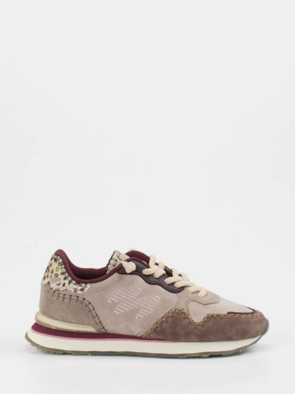 MRP – Retro-Sneaker aus Veloursleder Beigegrau