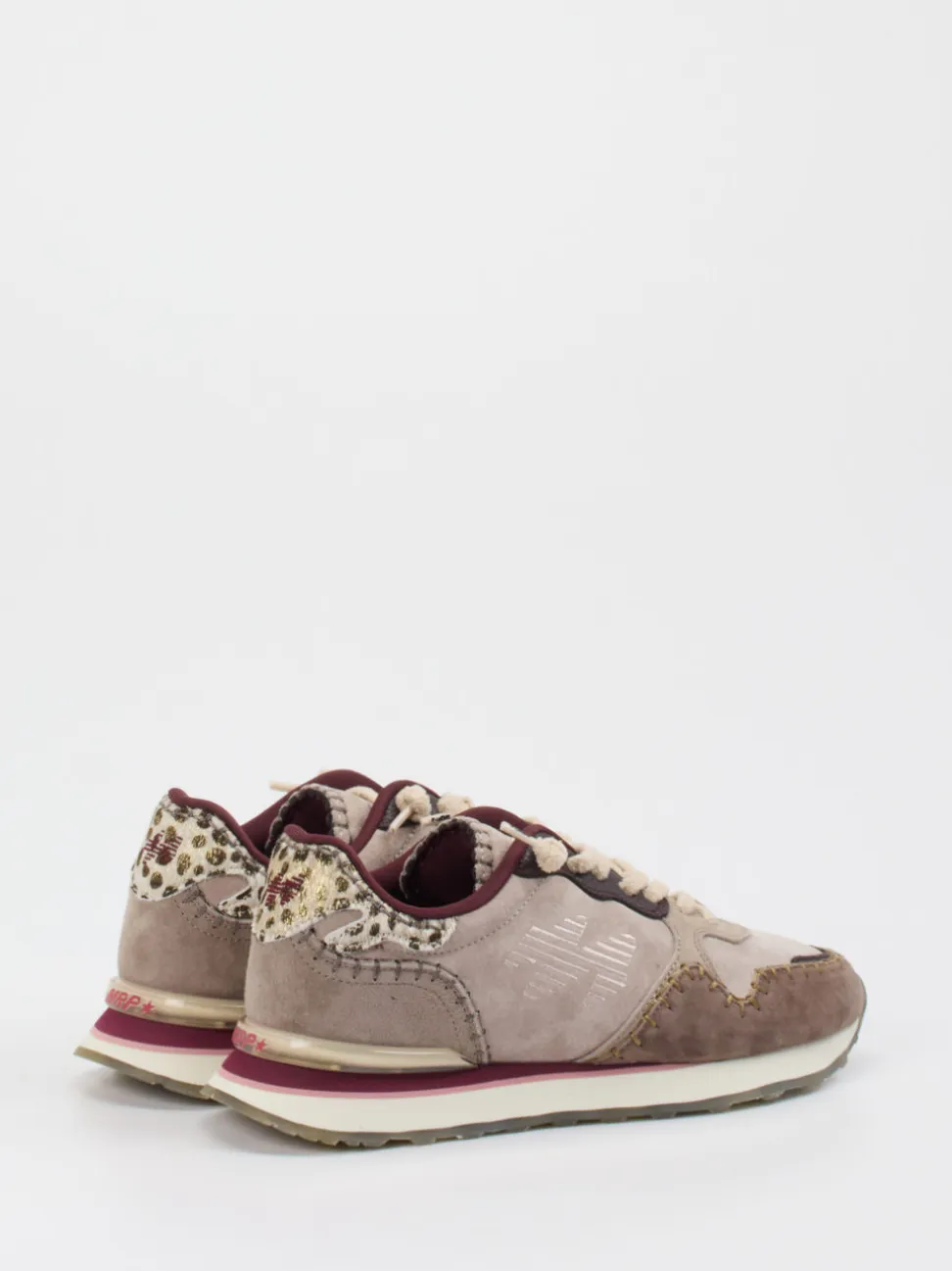 MRP – Retro-Sneaker aus Veloursleder Beigegrau