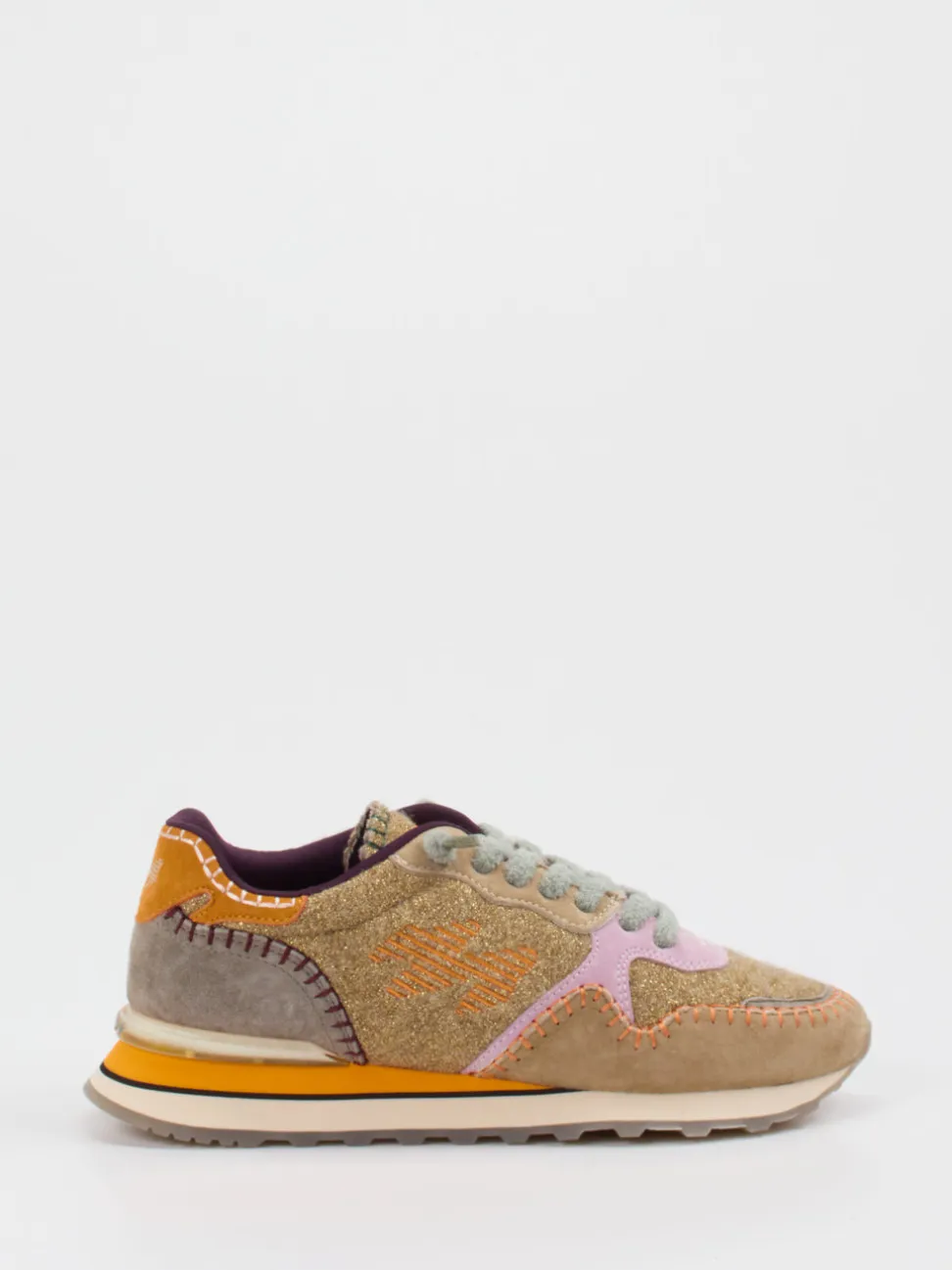 MRP – Retro-Sneaker aus Veloursleder & Glitzertextil