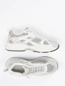 MRP – Retro-Sneaker aus Velour und Mesh Offwhite