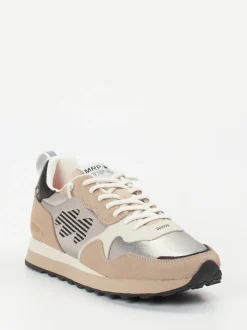 MRP – Sneaker aus Metallicleder und Velours beige