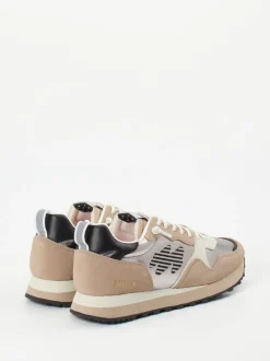 MRP – Sneaker aus Metallicleder und Velours beige