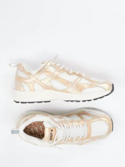 MRP – Sneaker aus Metallic-Mesh in Roségold