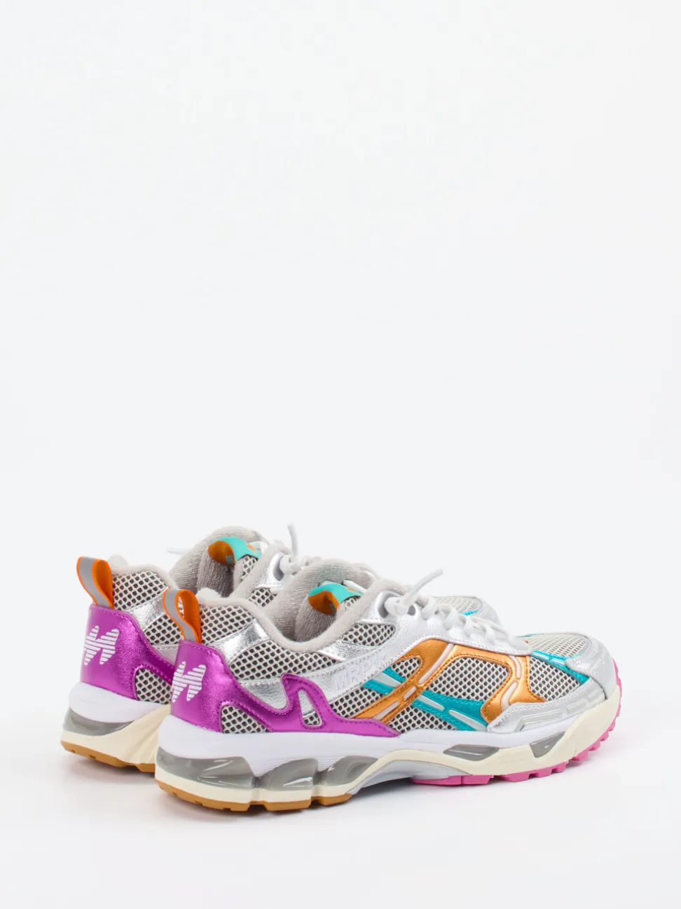 MRP – Sneaker aus Metallicleder und Mesh multi