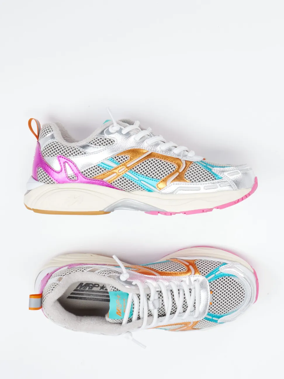 MRP – Sneaker aus Metallicleder und Mesh multi