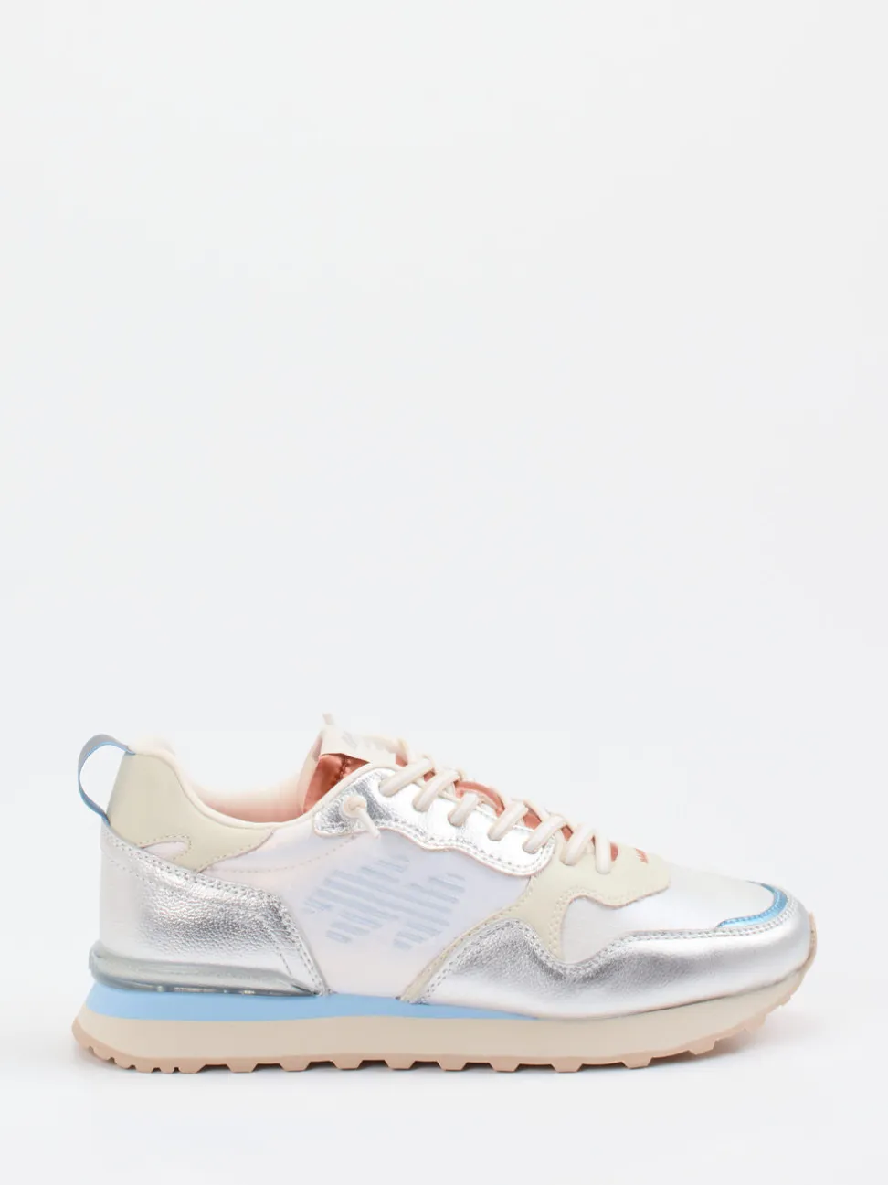 MRP – Sneaker aus Metallicleder in Cremeweiß