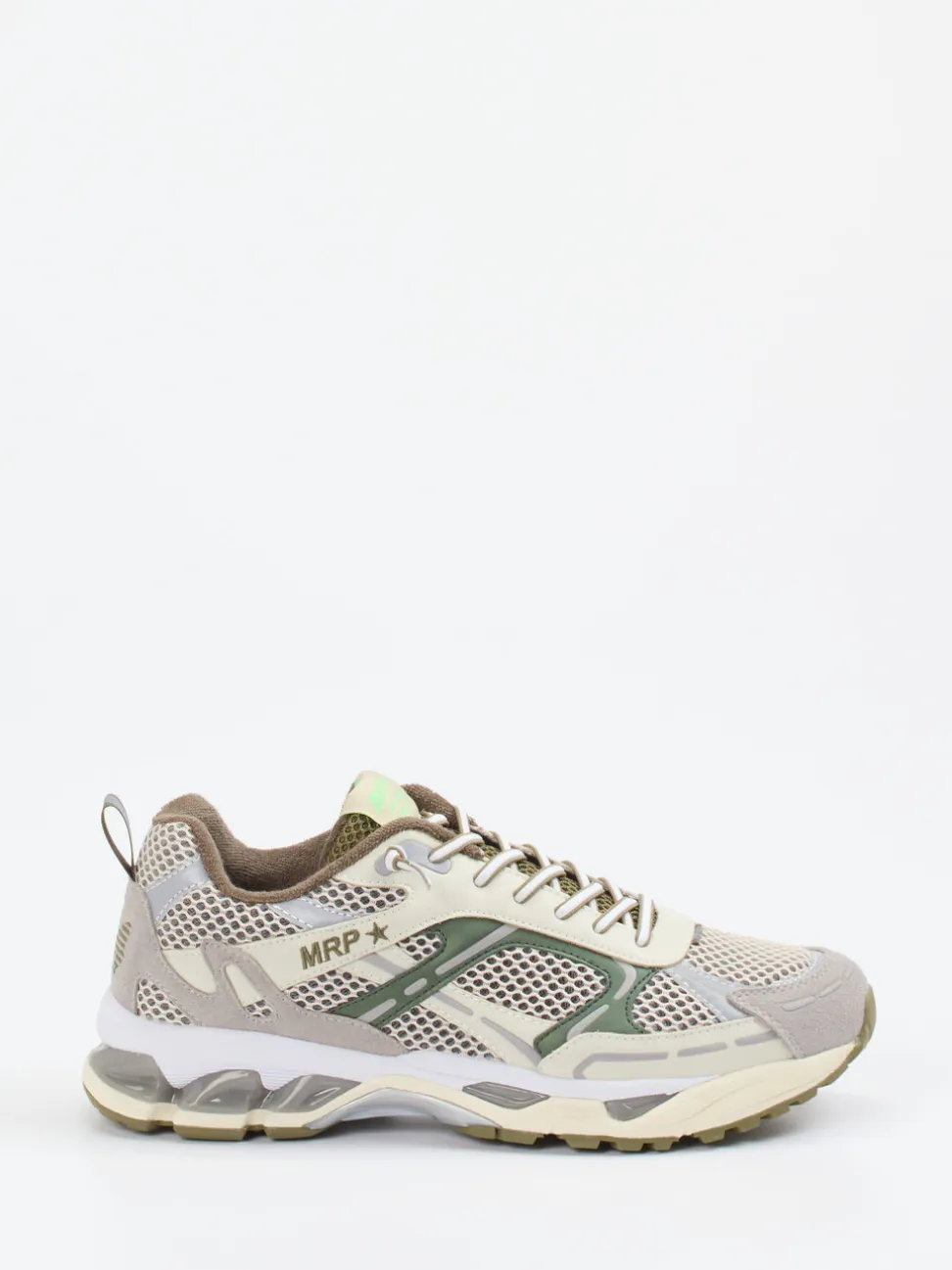 MRP – Sneaker aus Textil und Wildleder beige