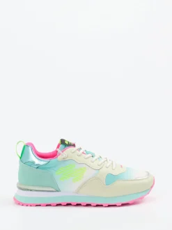 MRP – Sneaker aus Veloursleder und Textil cremeweiß