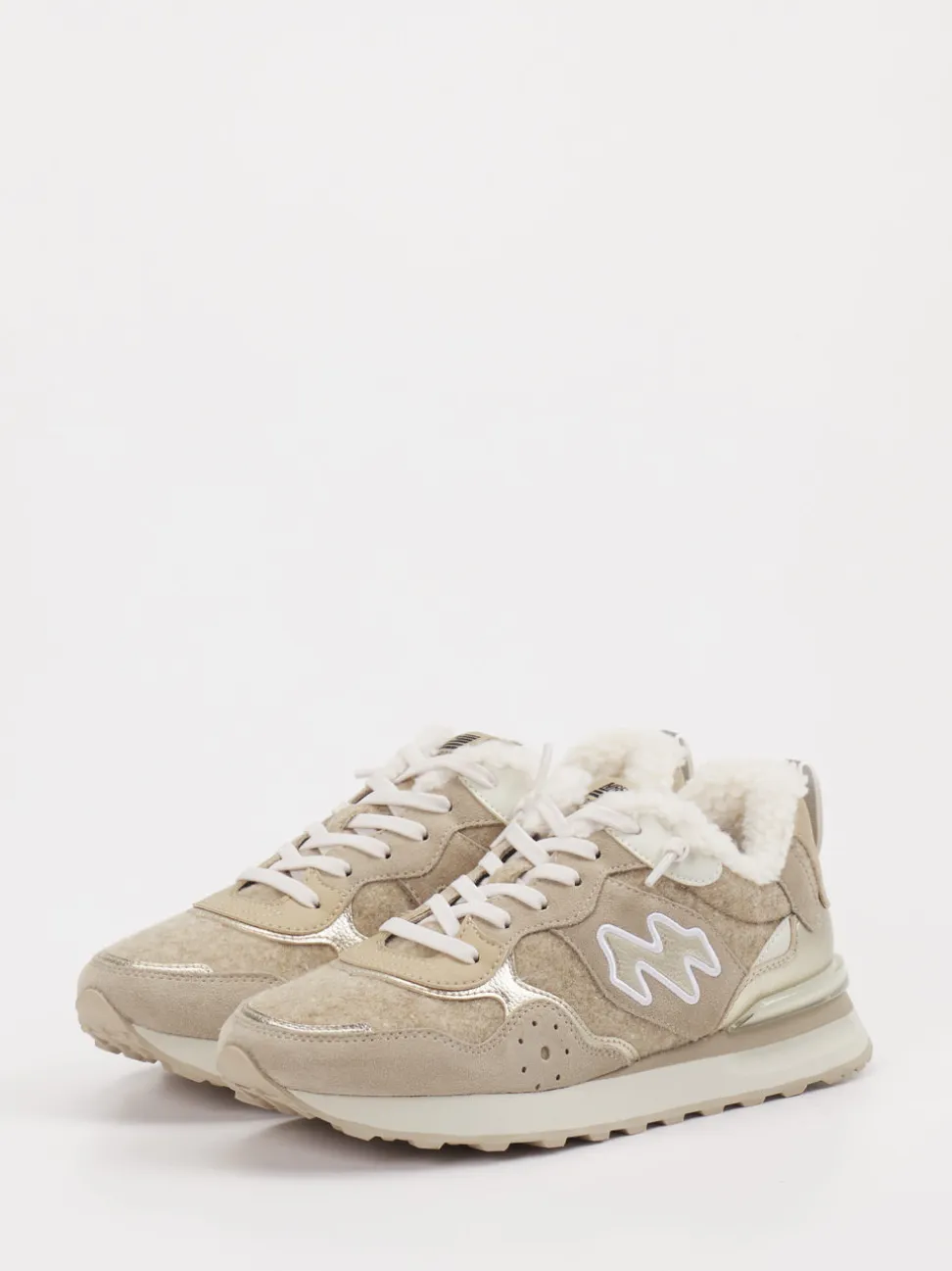 MRP – Winter-Sneaker aus Textil und Veloursleder Beige