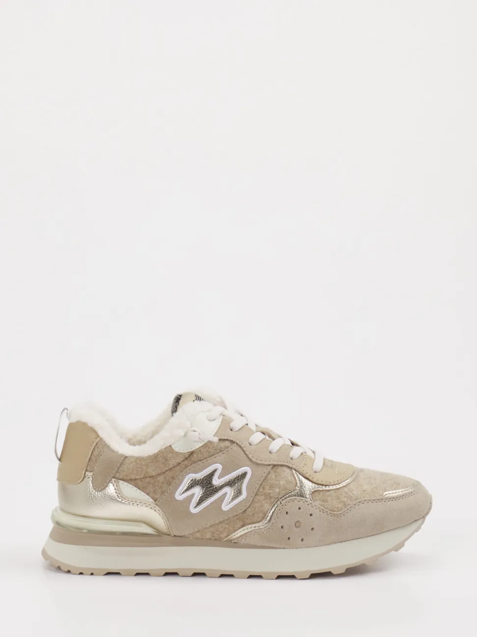 MRP – Winter-Sneaker aus Textil und Veloursleder Beige