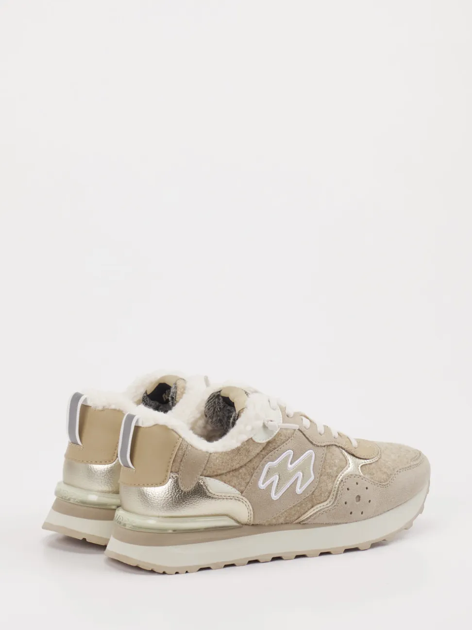 MRP – Winter-Sneaker aus Textil und Veloursleder Beige