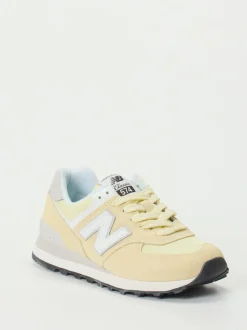 New Balance – Retro-Sneaker aus Veloursleder Pastellgelb