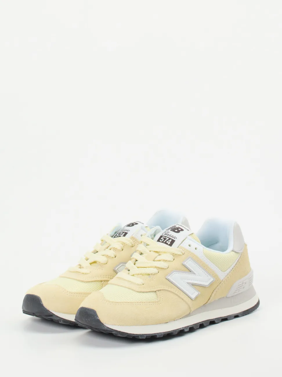 New Balance – Retro-Sneaker aus Veloursleder Pastellgelb