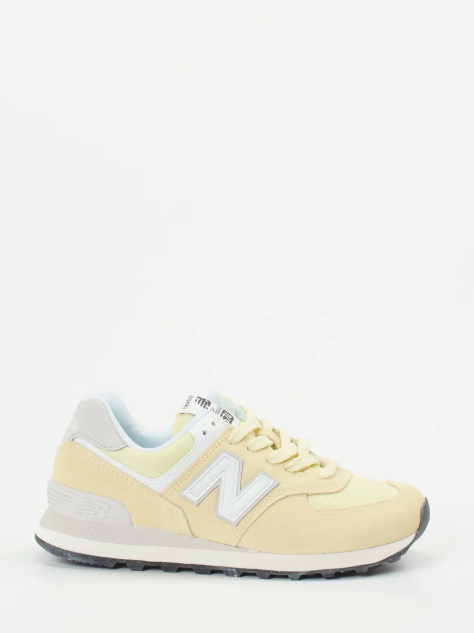 New Balance – Retro-Sneaker aus Veloursleder Pastellgelb