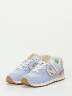 New Balance – Retro-Sneaker aus Veloursleder hellblau