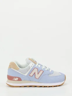 New Balance – Retro-Sneaker aus Veloursleder hellblau