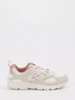 New Balance – Retro-Sneaker aus Textil und Veloursleder beige