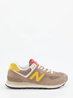 New Balance – Retro-Sneaker aus Veloursleder-Mesh sandbraun