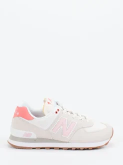 New Balance – Retro-Sneaker aus Textil und Veloursleder beige